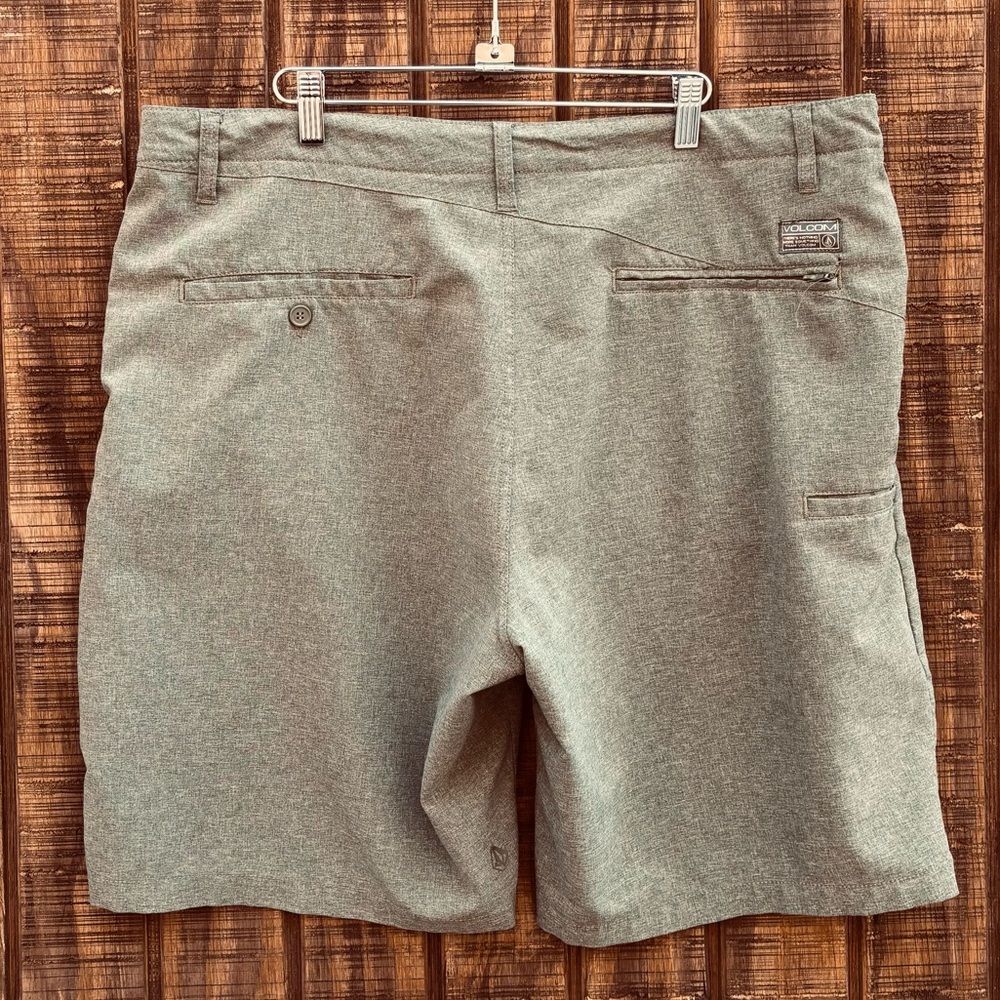 Volcom Olive Green Surf & Turf Hybrid 4 Way Stretch Chino Shorts